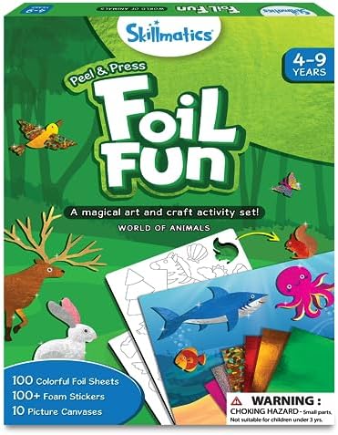 Skillmatics Art & Craft Activity – Foil Fun Animals, No Mess Art for Kids, Craft Kits, DIY Activity, Gifts for Ages 4 to 9