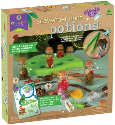 Craft-Tastic Scavenger Hunt Potions – Nature DIY Craft Kit – Create Magical Nature Potions – Makes 7 Potions – Comes with Recipe Book – Ages 4+ with Adult Help