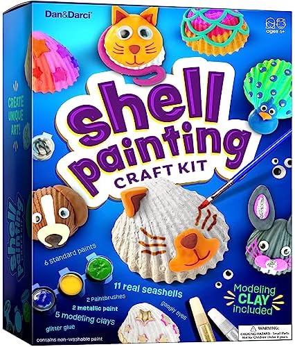 Kids Sea Shell Painting Kit – Arts & Crafts Gifts for Boys and Girls – Craft Activities Kits – Creative Art Activity Gift Toys for Age 4, 5, 6, 7, 8, 9, 10, 11 & 12 Year Old 4-6, 4-8, 8-12