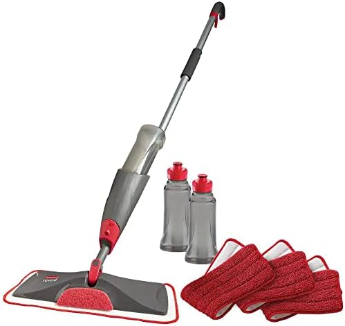 Rubbermaid Reveal Spray Microfiber Floor Cleaning Kit for Laminate & Hardwood Floors, Spray Mop with Reusable Washable Pads, Commercial