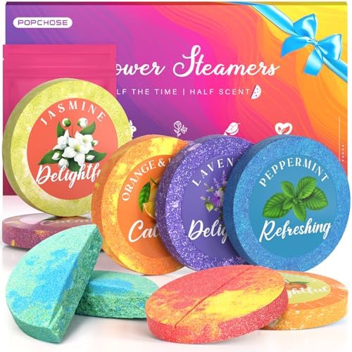 POPCHOSE Shower Steamers Aromatherapy – Stocking Stuffers for Women, 8 Pack Shower Tablets for Self Care & SPA Relaxation Gifts – Christmas Birthday Gifts for Women Who Have Everything