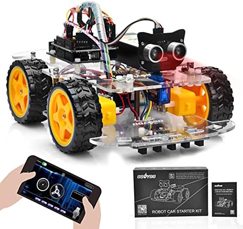 OSOYOO Robot Car Starter Kit for Arduino | STEM Remote Controlled App Educational Motorized Robotics for Building Programming Learning How to Code | IOT Mechanical DIY Coding for Kids Teens Adults