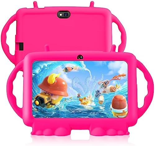 Relndoo Kids Tablet, 7 inch Android 11 Tablet for Kids, 3GB RAM 32GB ROM, Toddler Tablet with Bluetooth, WiFi, Parental Control, Dual Camera, GMS, Shockproof Case, Kids App Pre-Installed