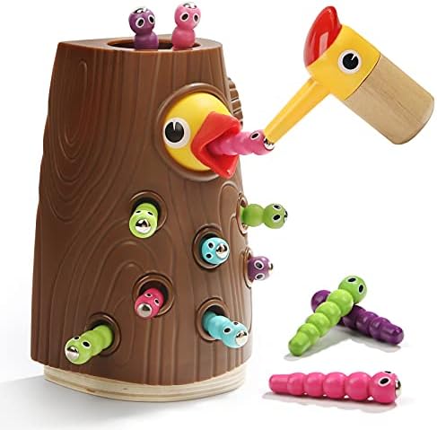 TOP BRIGHT Montessori Toys for 2 Year Olds – Magnetic Bird Feeding Game for Fine Motor Skills Development for Boys and Girls