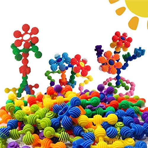 RAINBOW TOYFROG Star Flex STEM Building Toys – 70 Connector Blocks for Kids with Tote – Kindergarten STEM & Preschool Table Top Toys – Open Ended Building Blocks for Boys and Girls 3 Years Old & Up