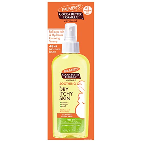 Palmer’s Cocoa Butter Formula Soothing Oil with Vitamin E, Dry, Itchy Skin Relief, Pregnancy-Safe Anti-Itch Body Oil, 5.1 Ounces