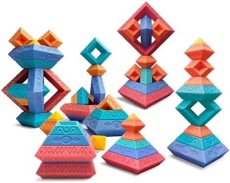 Montessori Toys for 2-5 Years Boy Girl,Soft Building Blocks,Birthday Gift 31PCS Educational Sensory Toy for Toddler,Pyramid Stacking Toy, Kid Gift for Preschool Learning Activity,Christmas Stuffer