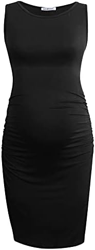 Smallshow Women’s Sleeveless Maternity Dress Ruched Pregnancy Clothes