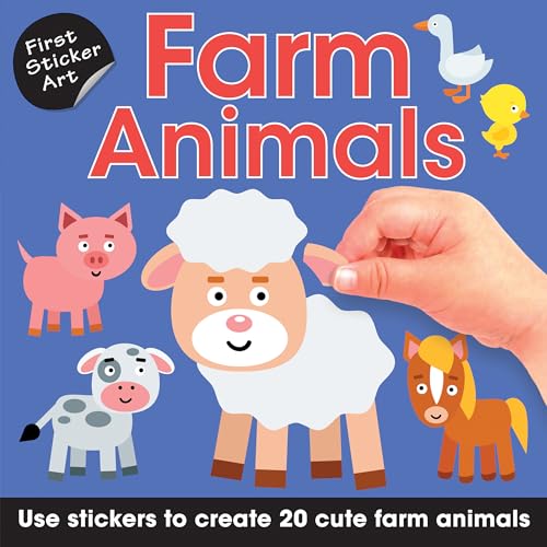 First Sticker Art: Farm Animals: Color By Stickers for Kids, Make 20 Pictures! (Independent Activity Book for Ages 3+)