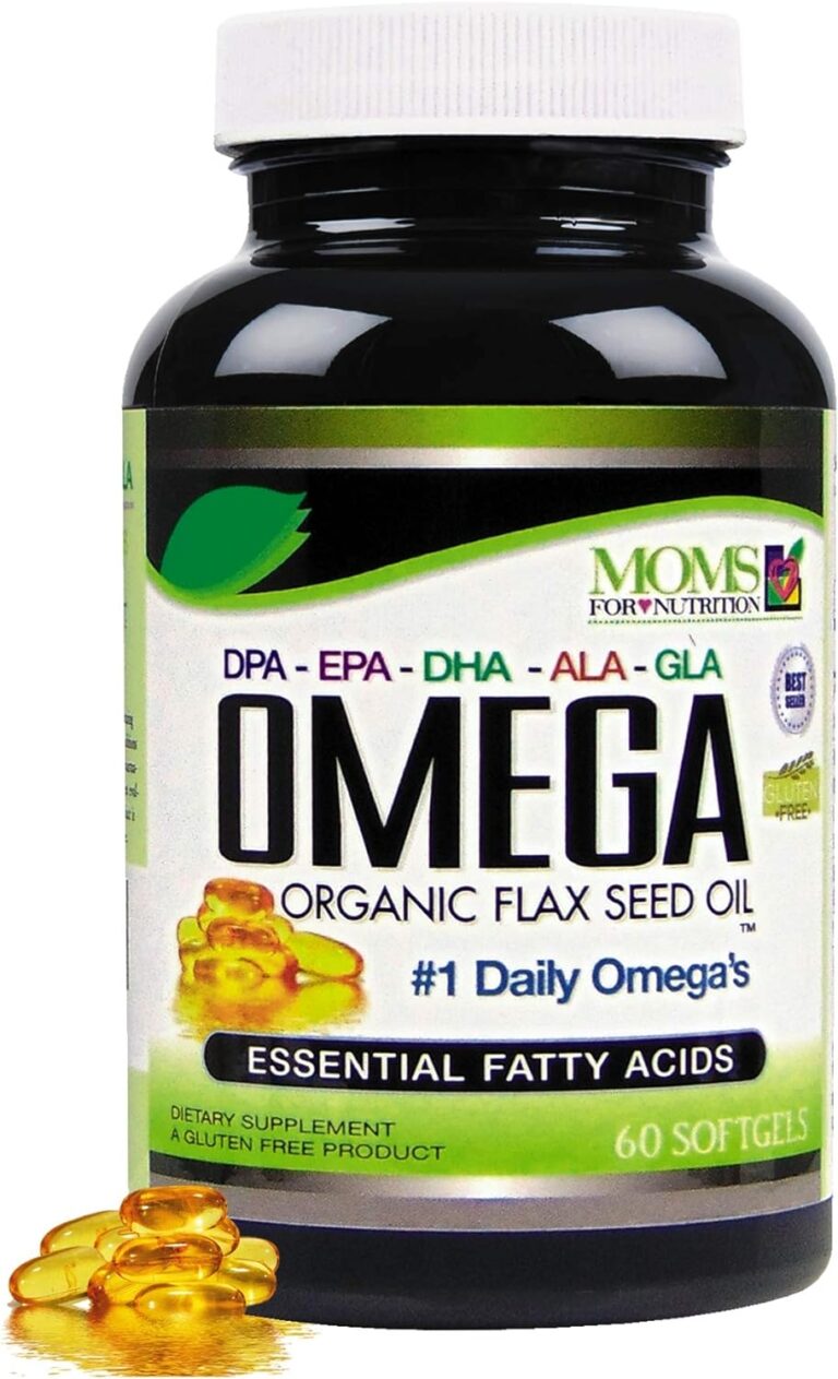 Natural Omega 3-6-9 Blend with DPA, EPA, DHA, ALA and GLA and Organic Flax Seed Oil Plus Wild Caught Natural Fish Oil – Over 2,800 Milligram Strength – Gluten Free – Made in The USA – 60 SoftGels