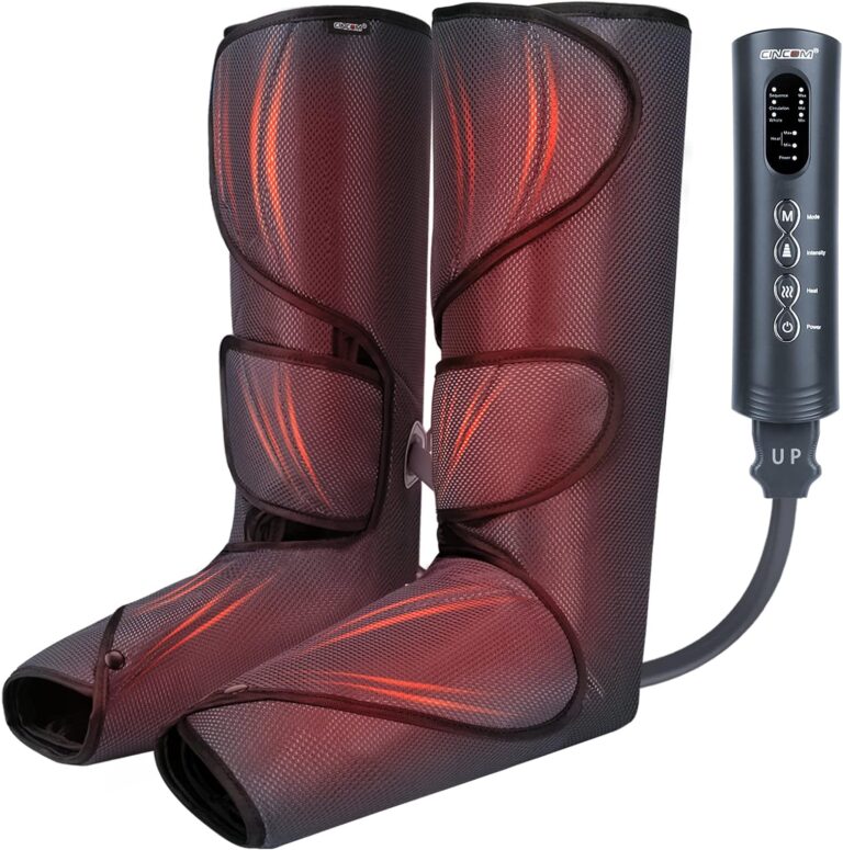 CINCOM Leg Massager with Heat for Circulation and Pain Relief – Air Compression Massage for Foot & Calf – Gifts for Mom and Dad(FSA or HSA Eligible)