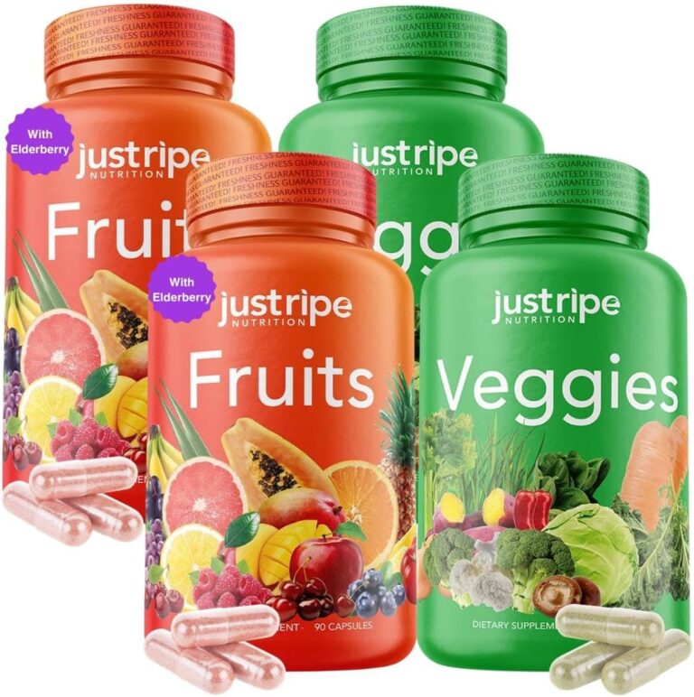 Fruits and Veggies Supplement – 90 Fruit and 90 Veggies Capsules (2 Pack) – 100% Whole Natural Superfood – Filled with Vitamins and Minerals – Supports Energy Levels – Made