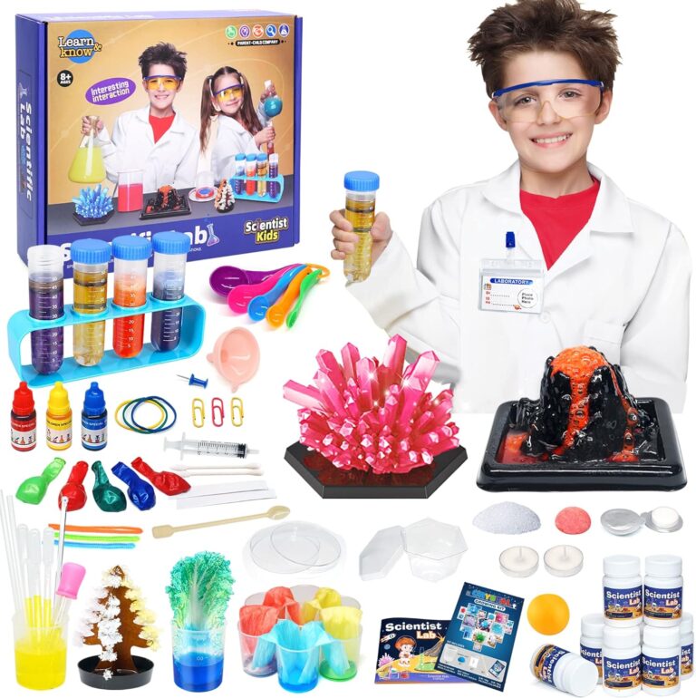 STEM Science Kits For Kids – 56 Science Lab Experiments For Teenagers Age 8-10-12-14 Volcano Crystal Growing Chemistry Projects,Educational Activities Toys Game For Boy & Girl Christmas Birthday Gifts