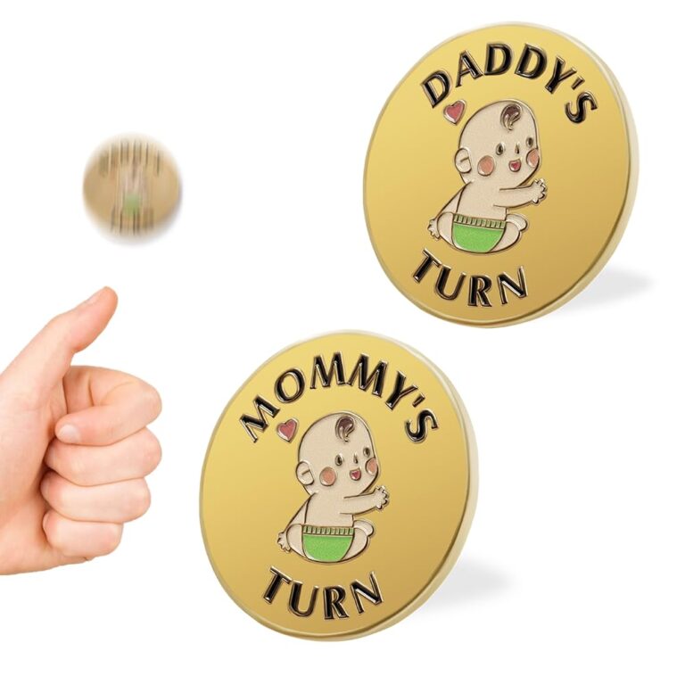 Lovely New Parent Decision Coin as Baby Gift,Double-Sided Coins as Gifts for Couples,Funny Gifts for Mom & Dad,New Mommy Essentials Fathers Day,Gold