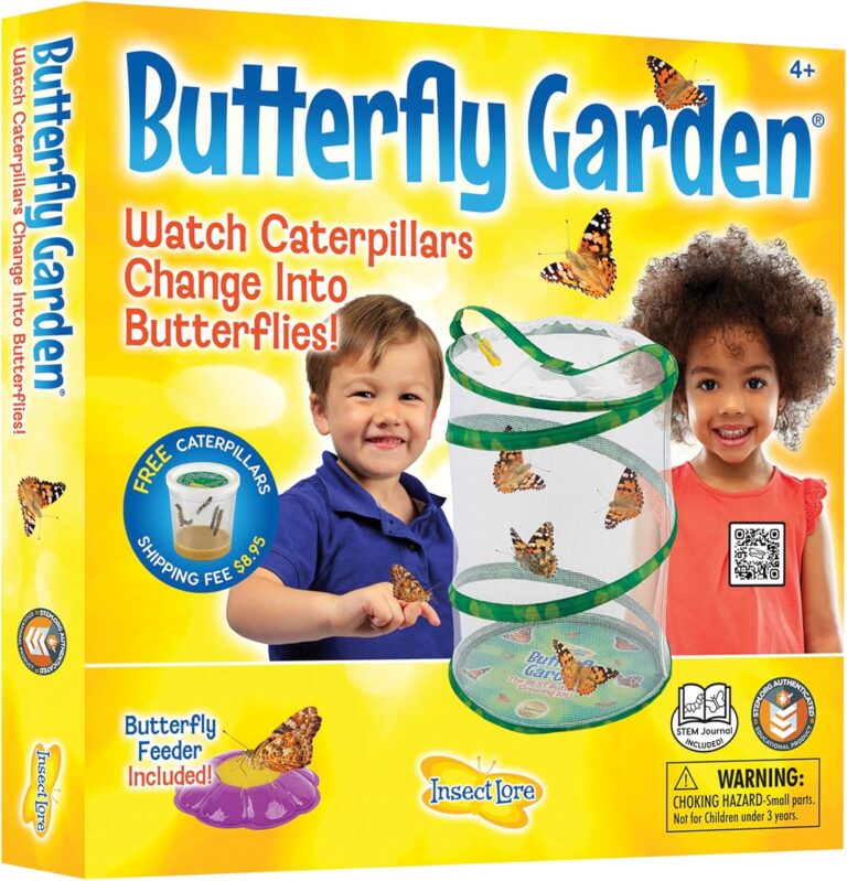 Painted Lady Butterfly Kit – Habitat, STEM Journal, & Voucher for Chrysalis Log & Caterpillars – Grow Your Own Butterfly Kit