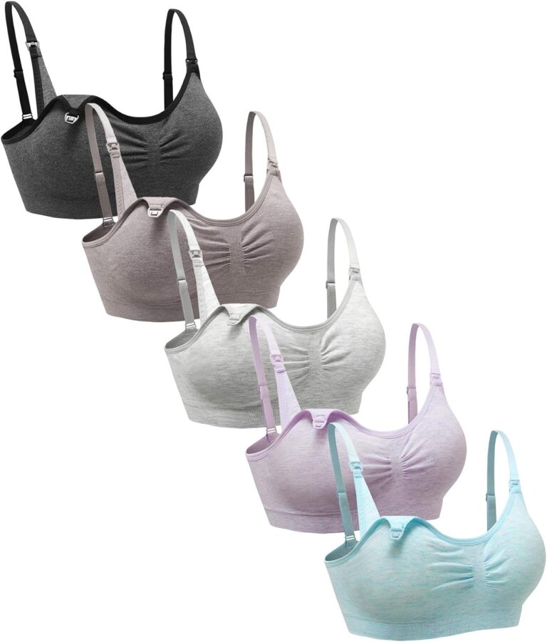 Suekaphin 5PACK Nursing Bra Wireless Bra Women’s Sleeping Maternity Bra Breastfeeding Bra