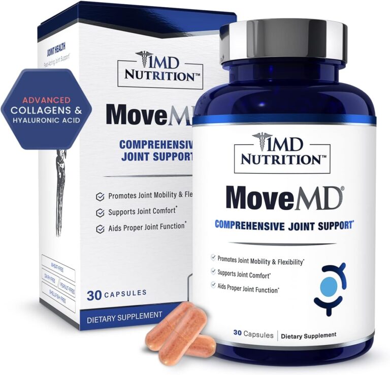 1MD Nutrition MoveMD – Health Supplement for Joint Discomfort & Support – Our Collagen Pills are Skillfully Formulated for Women & Men w/Hyaluronic Acid & Astaxanthin