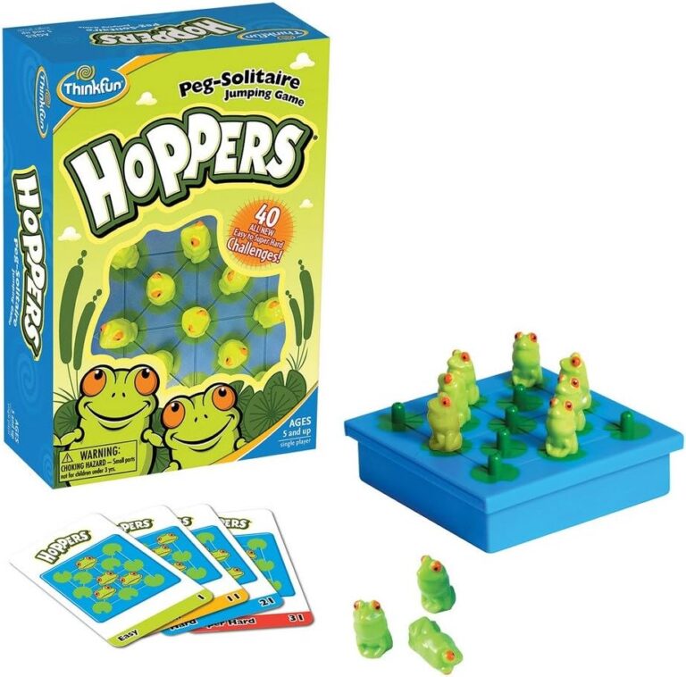 ThinkFun Hoppers Logic Game – Enhances Critical Thinking Skills | Vibrant Multicolor Design | Fun and Educational Gameplay | Perfect Mind Teaser for Kids and Adults | ASIN: 76347