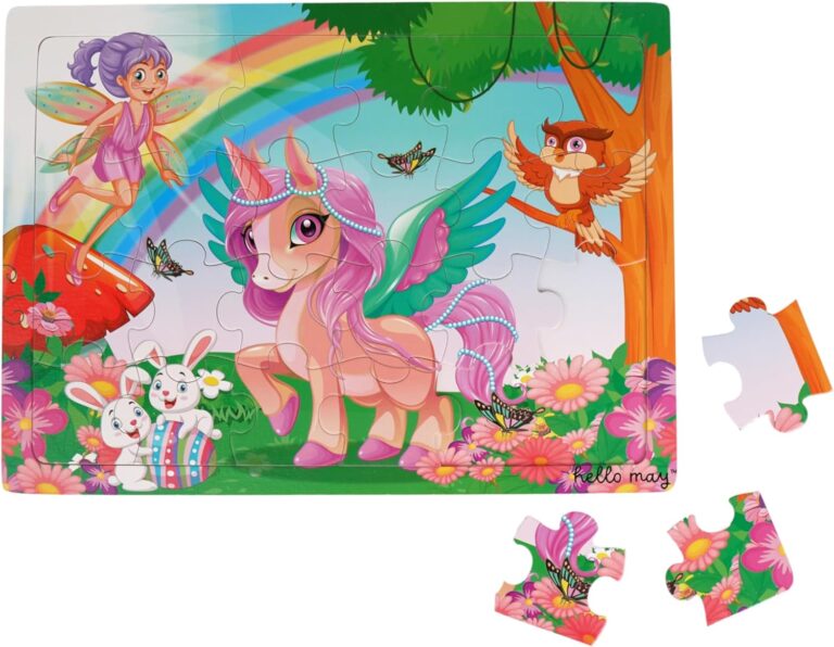 hello may™ 24pc Large (11×15) Wooden Jigsaw Puzzles for Toddlers Ages 3-5, a Perfect Toy for Kids, Preschool, Kindergarten, Elementary Age 3 4 5 6 Girl