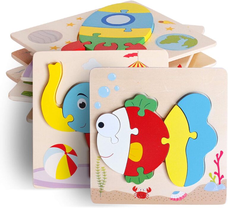 Wooden Puzzle Jigsaw Toy, 8 Pack Puzzle Toys for Toddlers 2-3-4 Years Old boy and Girl Birthday Gift Educational Kids Toys