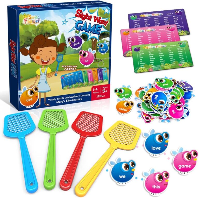 SpringFlower Sight Word Game, Sight Word Educational Toy for Age of 3,4,5,6 Year Old Kids, Boys & Girls,Homeschool,Visual, Tactile and Auditory Learning, 120 Pieces