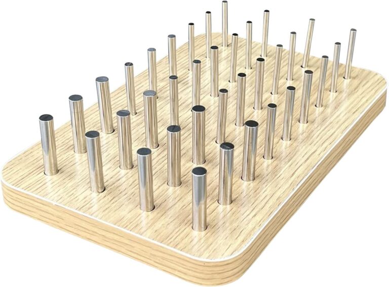 36-Hole Wooden Pegboard for Finger Dexterity, Hand Therapy Peg Board with 3 Different Diameters Round Pegs to Improve Fine Motor Coordination & Sensory Rehabilitation, Comes with 4mm/6mm/8mm Pegs