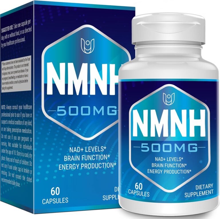 NMNH (Dihydronicotinamide Mononucleotide), 500mg per Serving NAD Supplement to Boost NAD+ Levels as We Age (May Be More Effective Than Nicotinamide Riboside) for Anti Aging, Energy, Focus – 60 Capsule