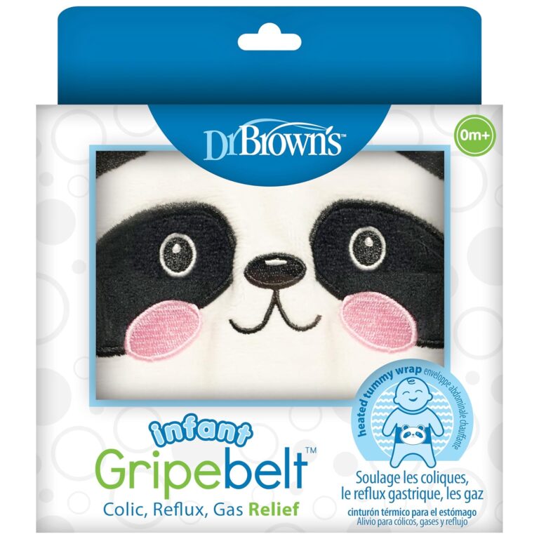 Dr. Brown’s Infant Gripebelt Heated Belly Band, Soothe Baby’s Tummy with Gentle Warmth and Compression, Panda, 0m+