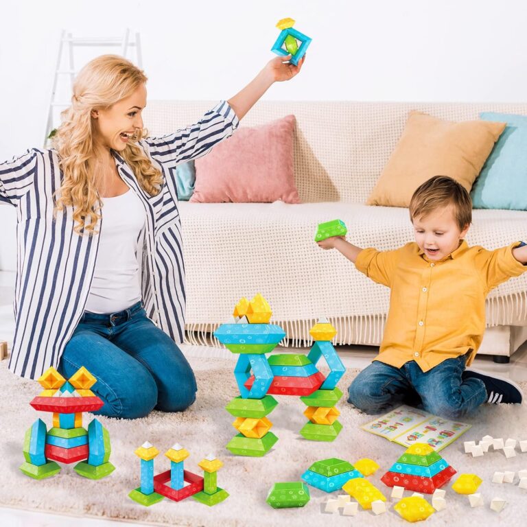 Stacking Building Blocks for Toddlers 1-3 STEM Building Sets Kids Montessori Toys Preschool Learning Educational Building Toys for 3-12 Year Old Kids Boys Girls