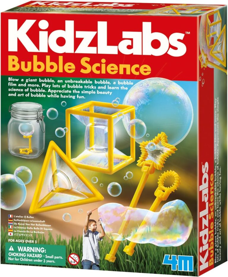 4M Toysmith: Bubble Science, Bubble Making Science Kit, Includes Recipes to Make Your Own Bubble Mixture, For Boys & Girls, Ages 5 and up