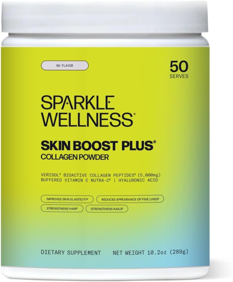 Sparkle Wellness Skin Boost Plus (No Flavor) [50-Serves] | Collagen Powder Supplement with VERISOL Bioactive Hydrolyzed Collagen Peptides, Vitamin C & Hyaluronic Acid