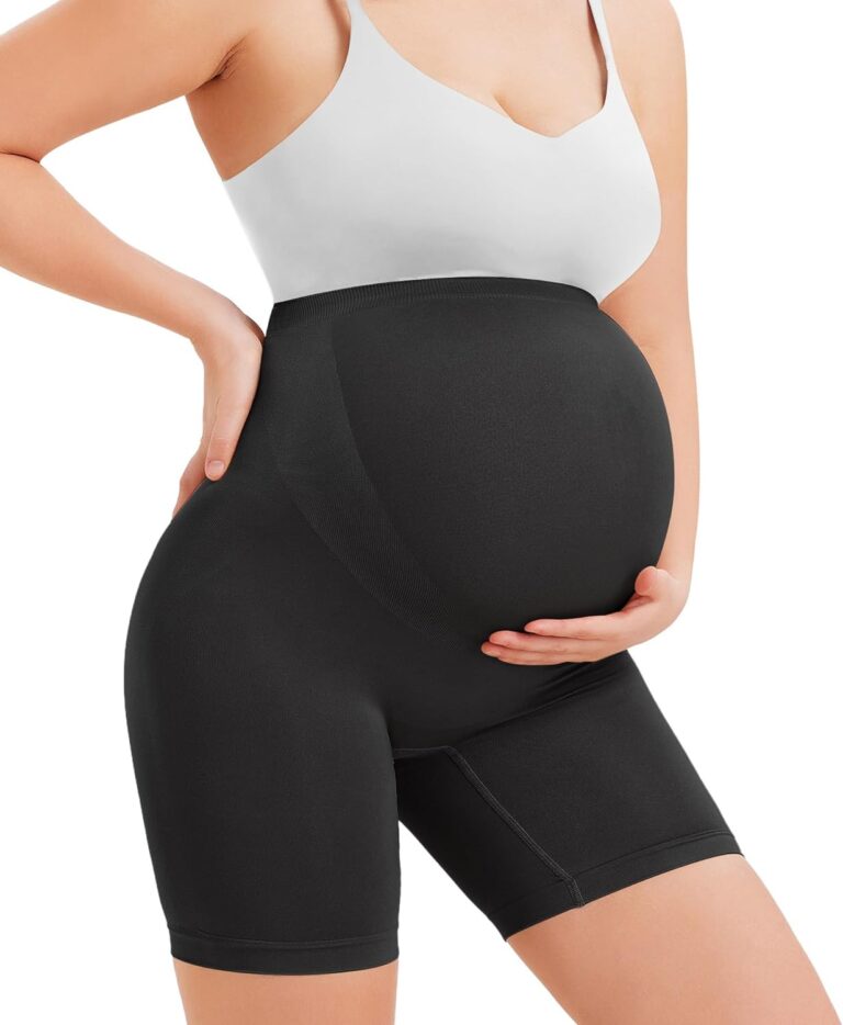 LANCS Seamless Maternity Shapewear High Waist Maternity Shorts Pregnancy Underwear Over Bump Belly Support