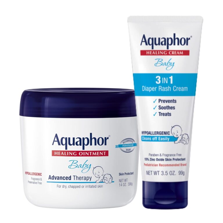 Aquaphor Baby Skin Care Set, Fragrance Free, Aquaphor Baby Healing Ointment, Dry Skin and Diaper Rash Ointment, 14 Oz + 3-in-1 Baby Diaper Rash Cream, Prevents, Soothes and Treats Diaper Rash, 3.5 Oz