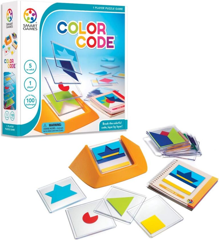 SmartGames Color Code Cognitive Skill-Building Puzzle Game Featuring 100 Challenges for Ages 5 – Adult