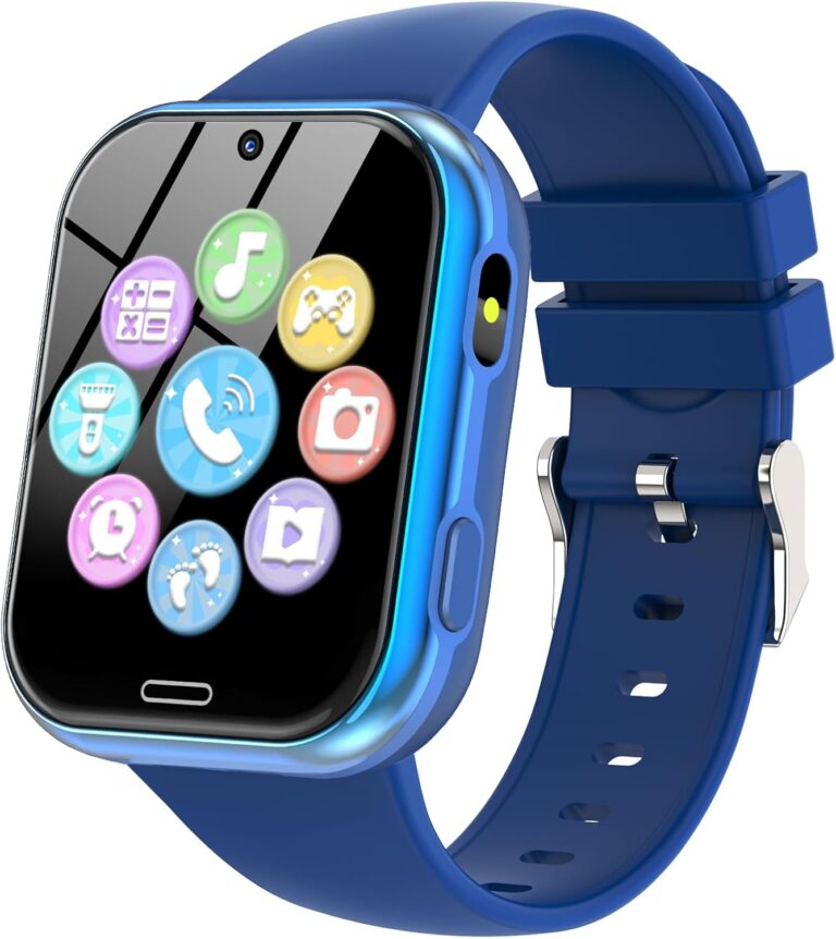 Smart Watch for Girls and Boys Age 6-12 – 24 Games, Video Camera, Music, Alarm – Educational Birthday Gift (Blue)