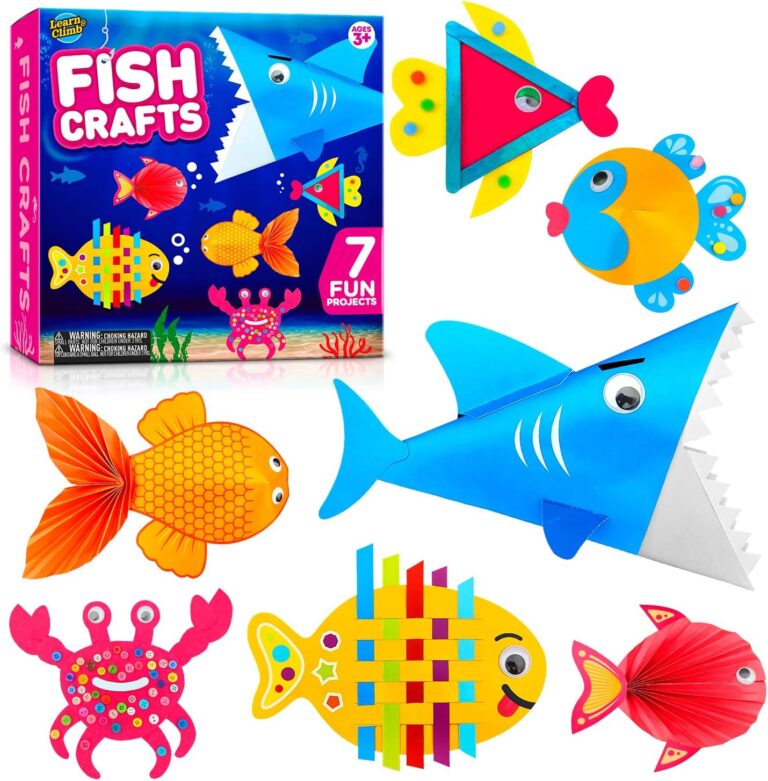 Arts and Craft Kit for Toddlers Ages 3, 4, 5 Years – Craft 7 Fun Fish Characters