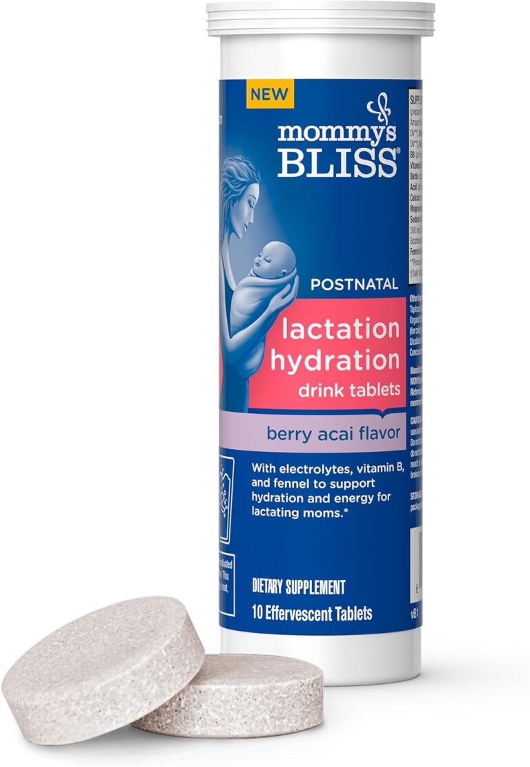 Mommy’s Bliss Lactation Hydration Drink Tablets, Berry Acai Flavor, Electrolyes + B Vitamins, 1 Pack (10 Tablets)