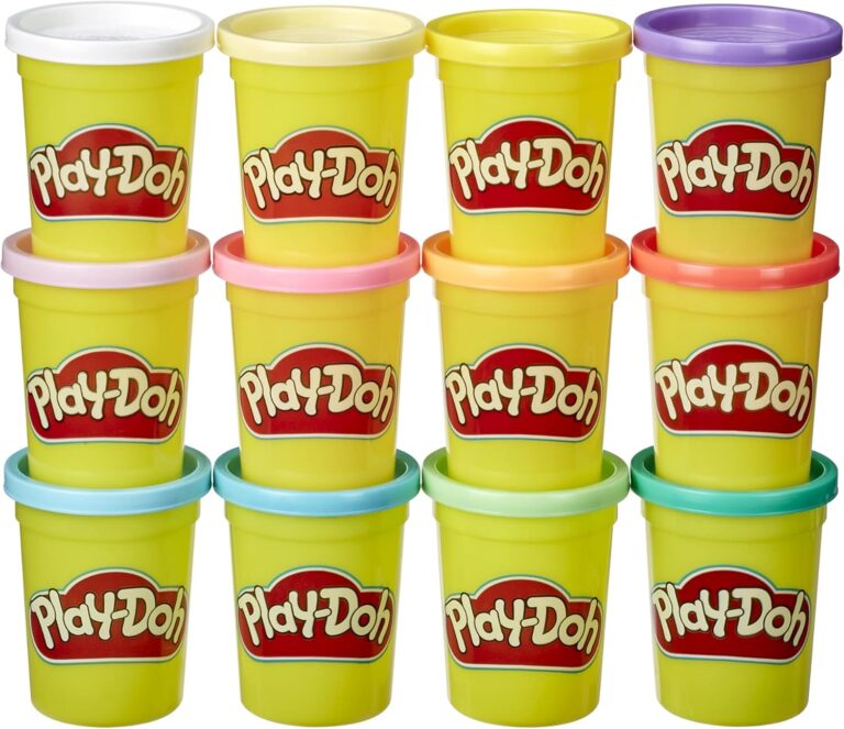 Play-Doh Pastel Colors Bulk 12-Pack of 4-Ounce Cans, Party Favors, Christmas Stocking Stuffers for Girls & Boys, Kids Arts & Crafts, Preschool Toys, Ages 2+