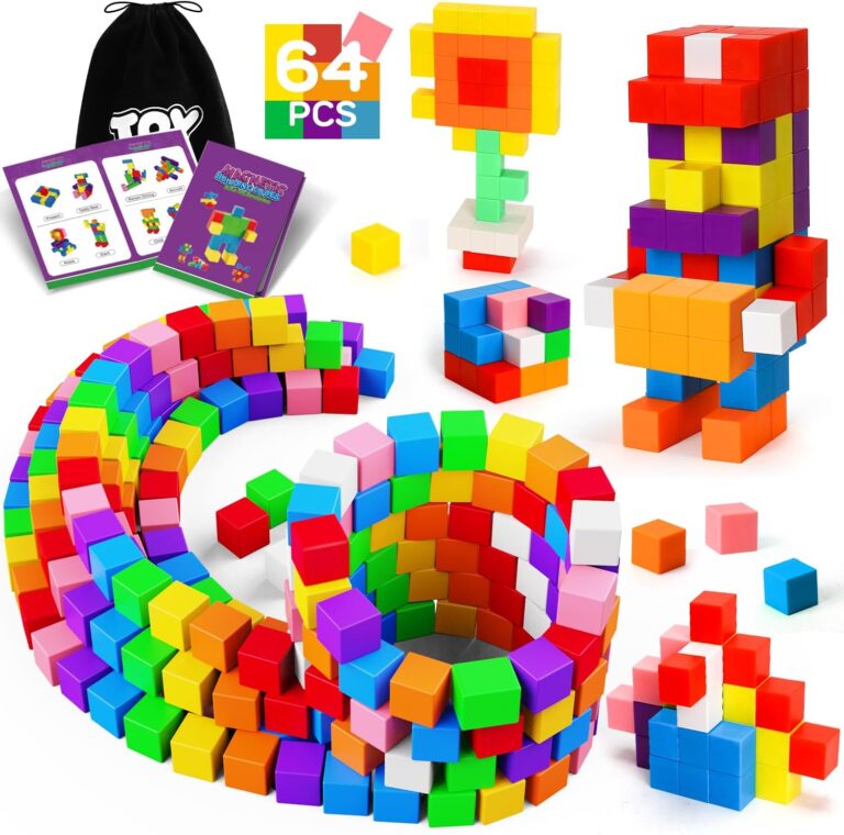 TOY Life 64 Pcs Magnetic Blocks Magnet Blocks Magnetic Building Blocks Magnetic Blocks for Toddlers Age 3-5 Magnetic Blocks for Kids Ages 4-8 Magnetic Blocks for Kids Ages 3-5 Preschool Building Toys