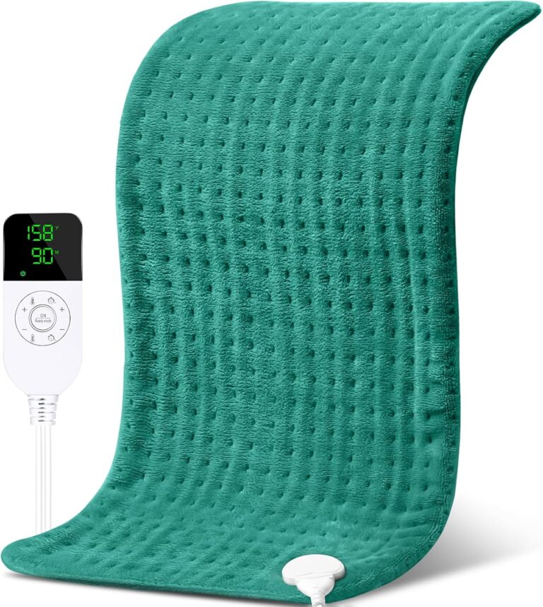 NOWWISH Heating Pad for Back Pain & Cramps Relief, XXL Extra Large Moist Heat Electric Heating Pads with Auto Shut Off, Gifts for Women, 17 ”x 33”, Green, 17”x33”, (FY-HW1836)