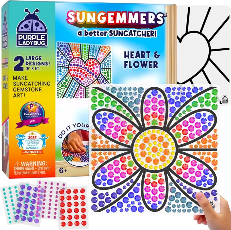 SUNGEMMERS Window Art Suncatcher Kits for Kids Crafts Ages 4-8 – Arts & Crafts for Girls Ages 8-12 4-6 6-8 Girls & Boys, Fun Girls Toys Age 6-8 & Up – Christmas & Birthday Gifts for 6 Year Old Girls