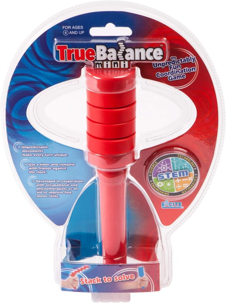 TrueBalance Coordination Game Balance Toy for Adults and Kids | Improves Fine Motor Skills (Mini Red)