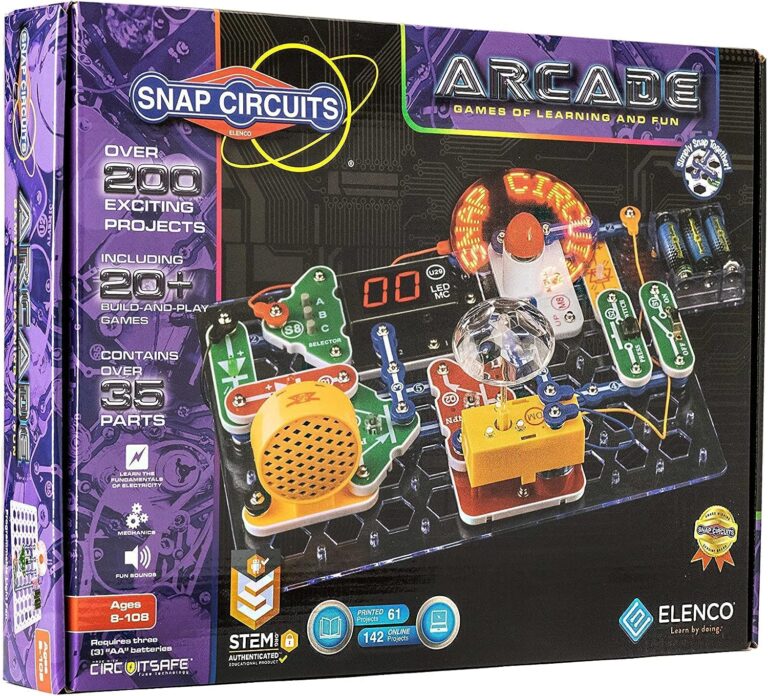 Snap Circuits “Arcade”, Electronics Exploration Kit, Stem Activities for Ages 8+, Full Color Project Manual (SCA-200)